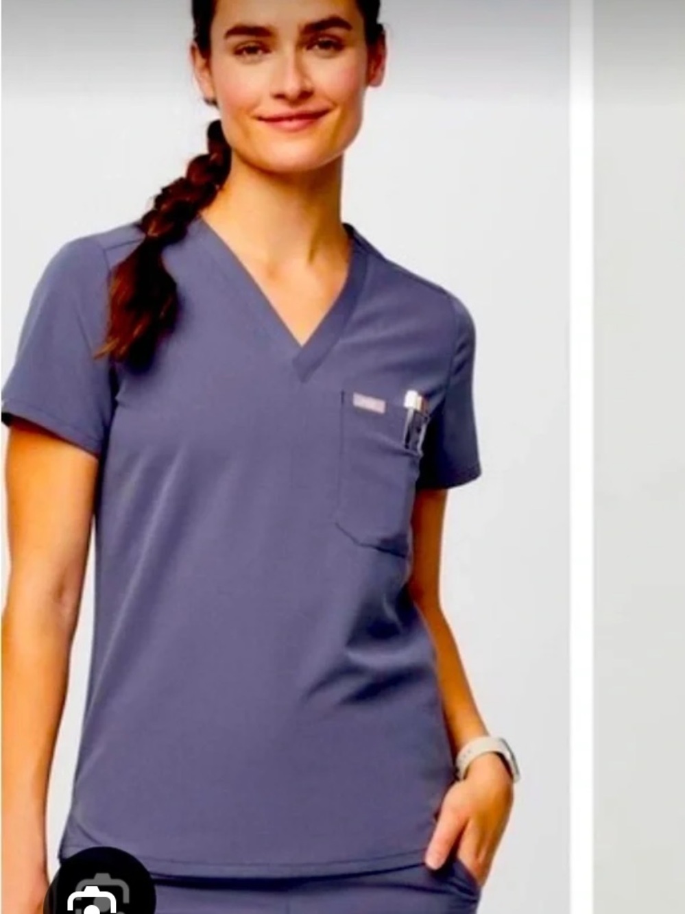 FIGS, XS, Catarina scrub top in Space Navy blue